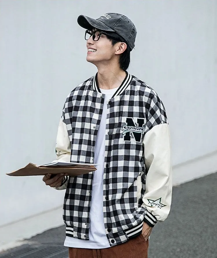 Stylish Button-Up Varsity Jacket for Casual Wear