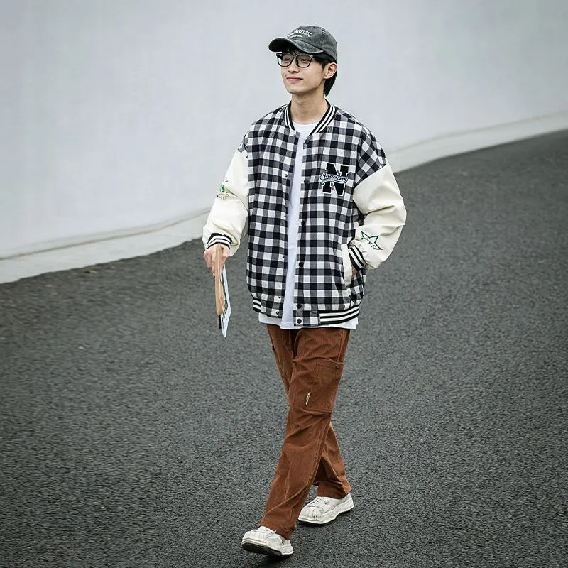 Stylish Button-Up Varsity Jacket for Casual Wear