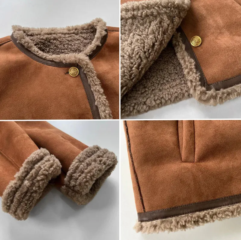 Suede women's jacket with an elegant fit