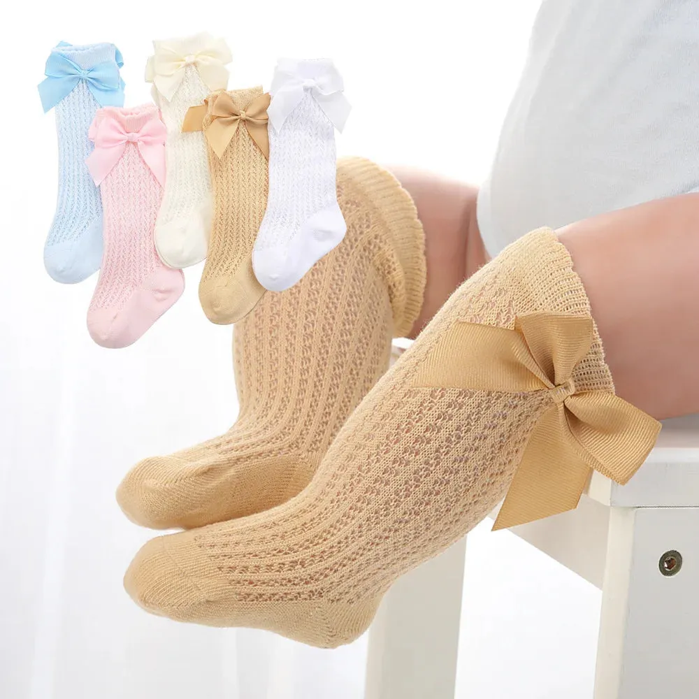 Summer Baby Girls' Knee-High Bow Socks