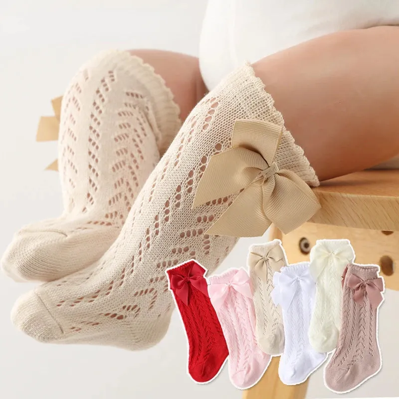 Summer Baby Girls' Knee-High Bow Socks