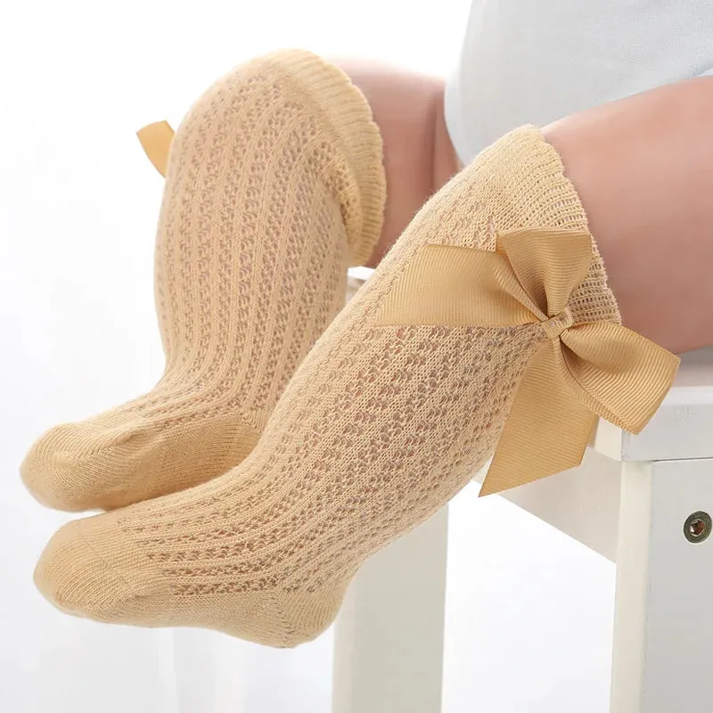 Summer Baby Girls' Knee-High Bow Socks