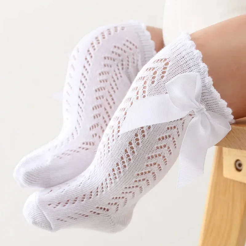 Summer Baby Girls' Knee-High Bow Socks