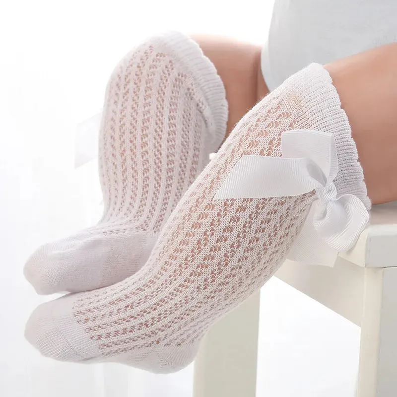 Summer Baby Girls' Knee-High Bow Socks