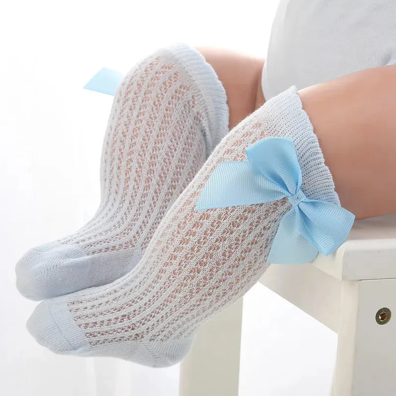 Summer Baby Girls' Knee-High Bow Socks