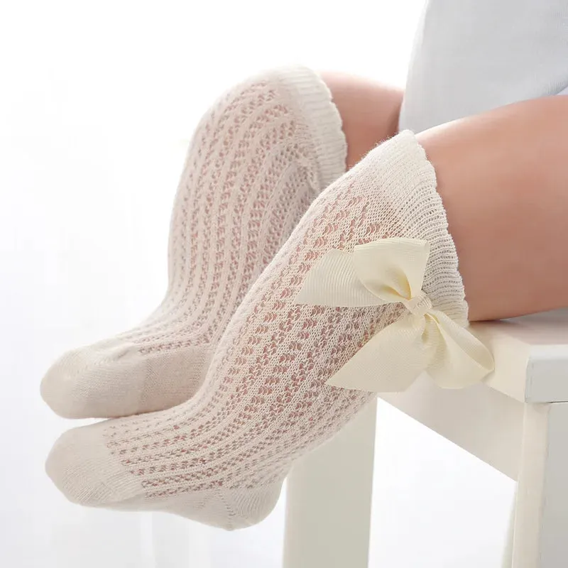 Summer Baby Girls' Knee-High Bow Socks