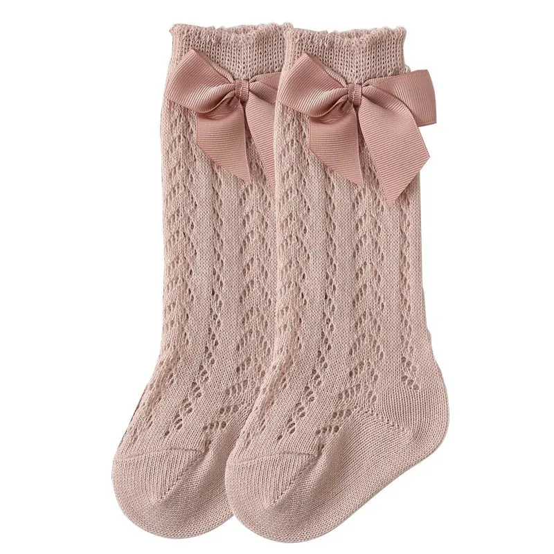 Summer Baby Girls' Knee-High Bow Socks