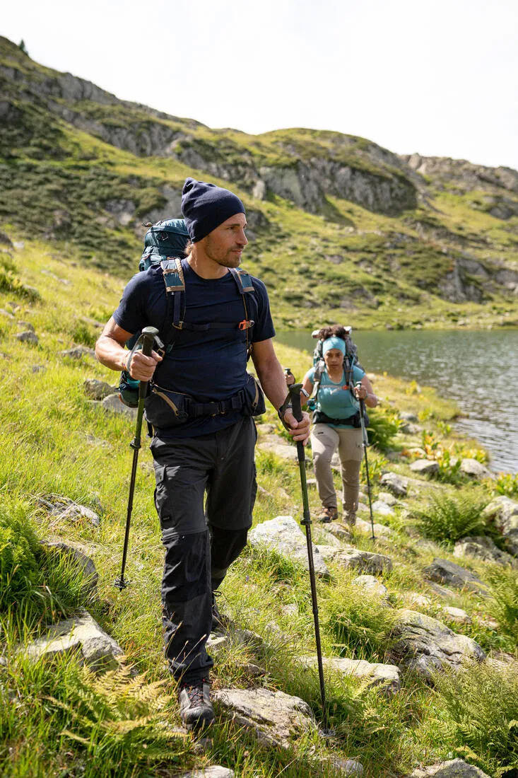T-shirt de trek manches courtes en laine mérinoshomme - mt500
