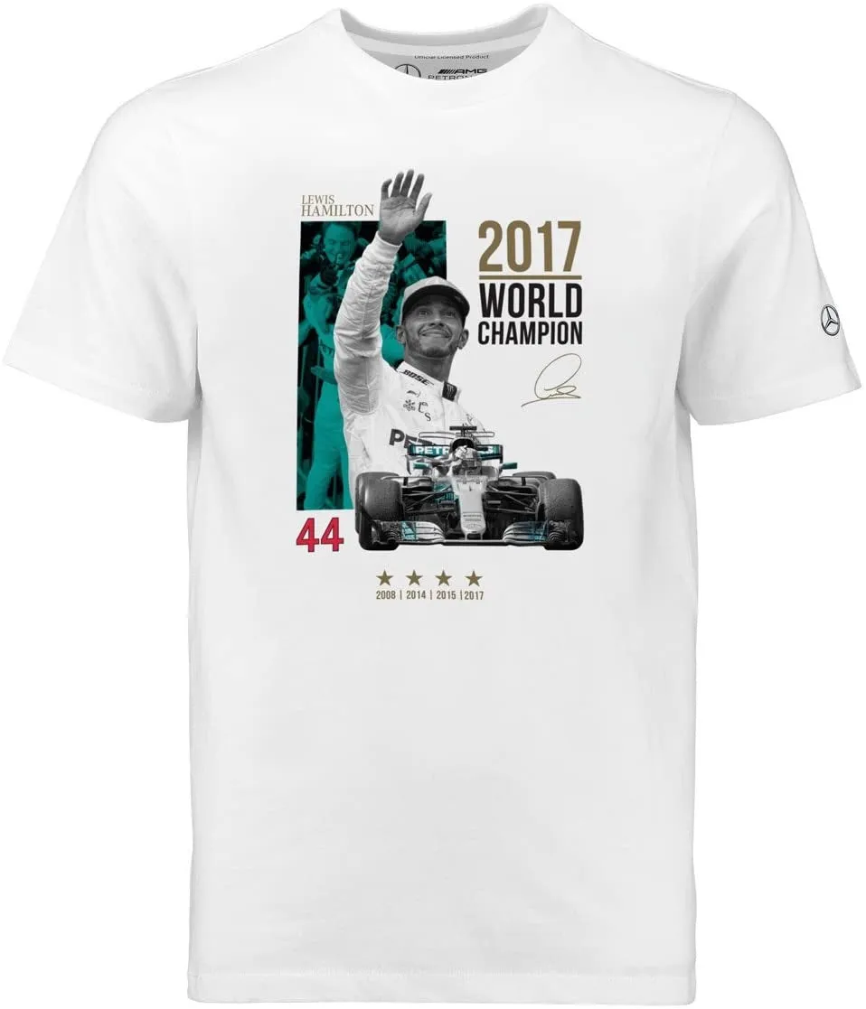 T-SHIRT Mercedes AMG Petronas Hamilton World Champion 2017 Formula One 1 New S