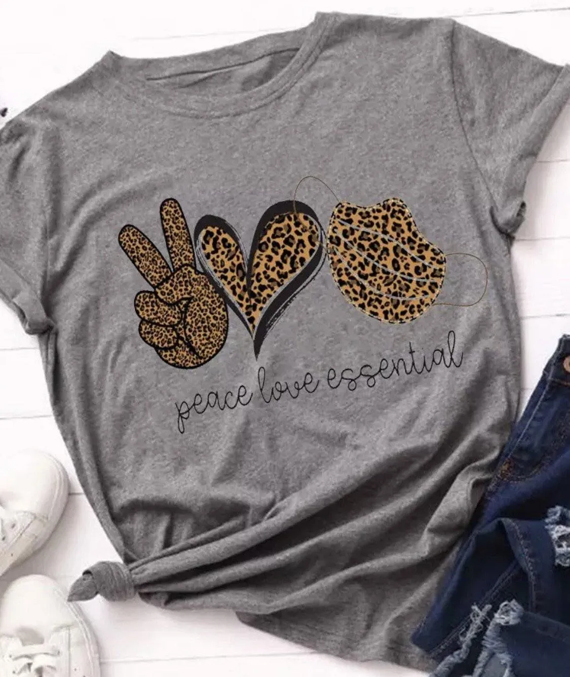 T-shirts Peace Love Coffee Nursing Jeep Music Donuts Gray or white Assorted styles