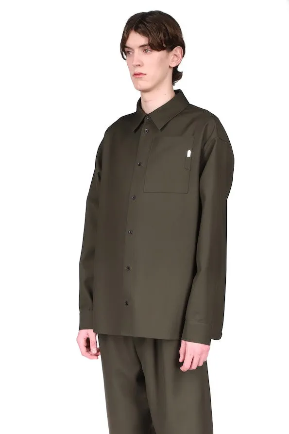 TAILORED BUTTON UP LONGSLEEVE - OLIVE