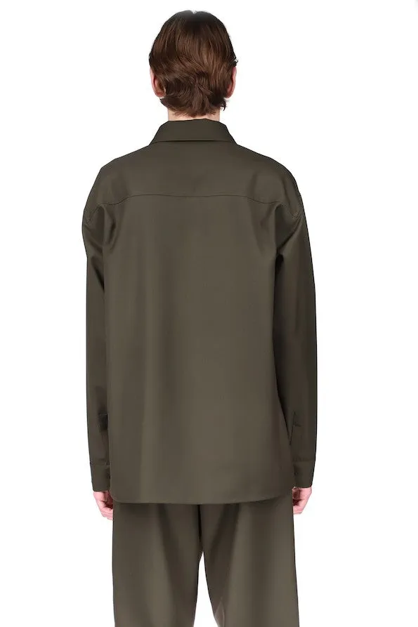 TAILORED BUTTON UP LONGSLEEVE - OLIVE