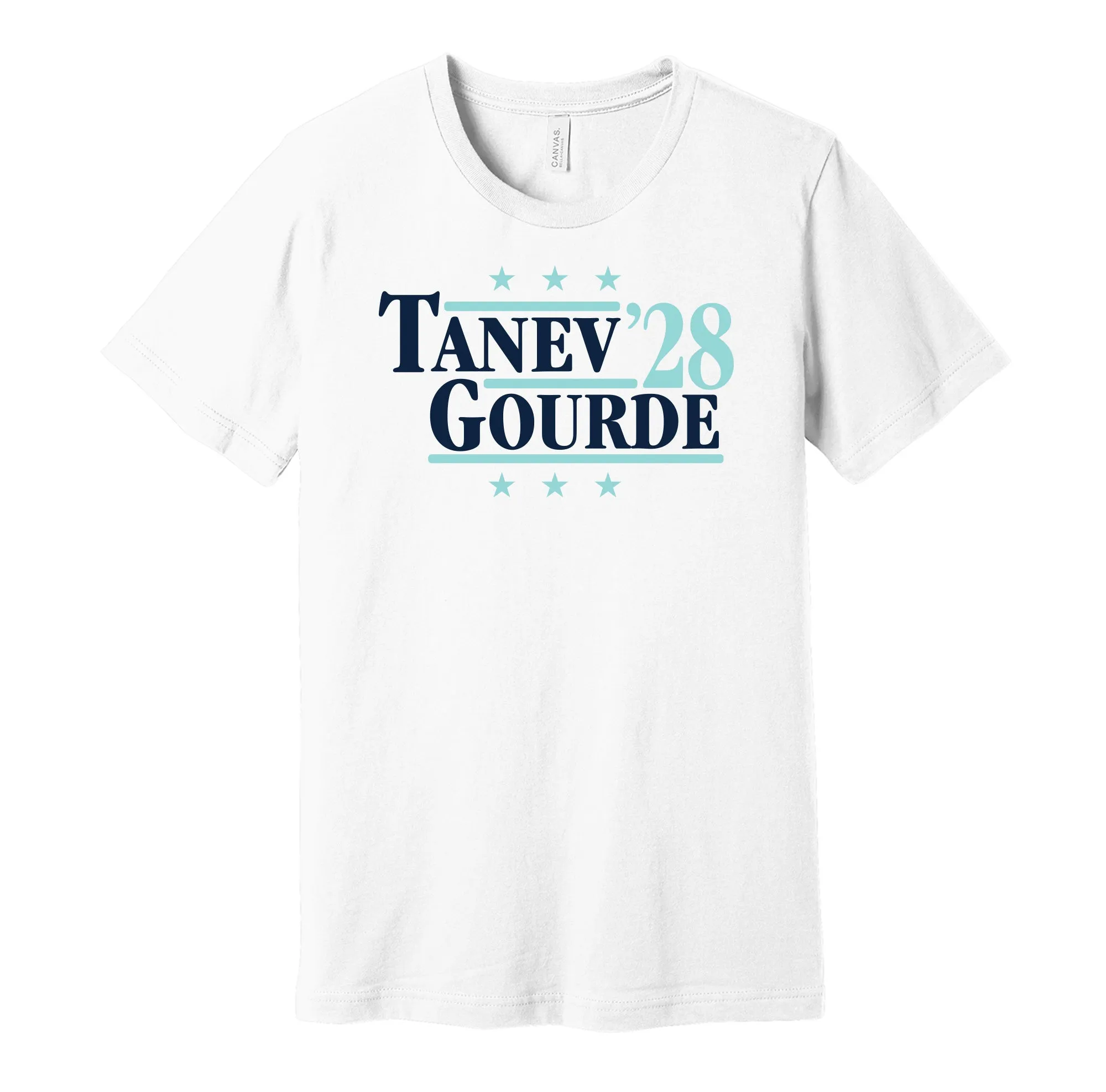 Tanev & Gourde '28 - Seattle Hockey Political Campaign Parody T-Shirt - Hyper Than Hype Shirts