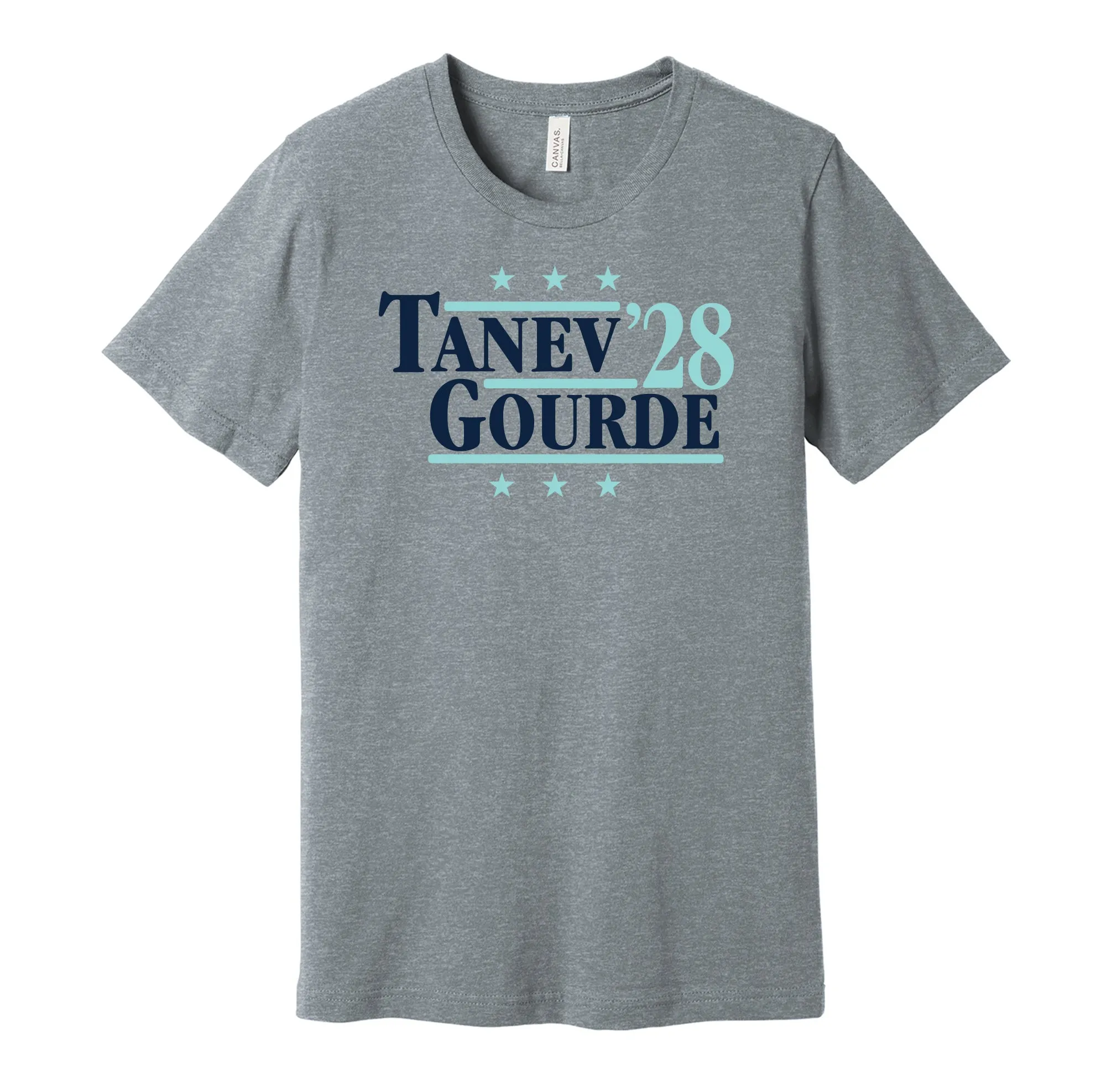 Tanev & Gourde '28 - Seattle Hockey Political Campaign Parody T-Shirt - Hyper Than Hype Shirts