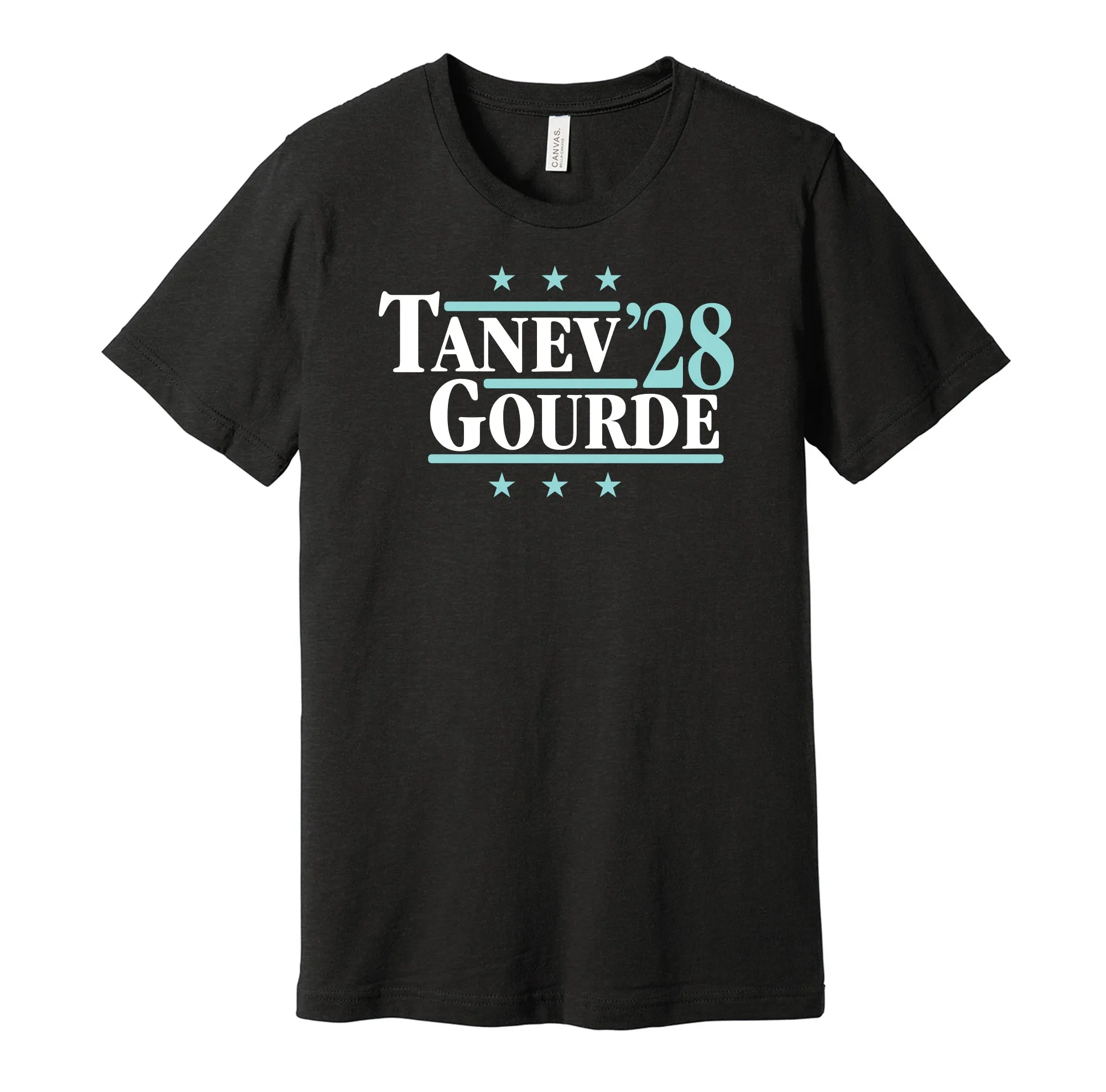 Tanev & Gourde '28 - Seattle Hockey Political Campaign Parody T-Shirt - Hyper Than Hype Shirts