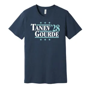 Tanev & Gourde '28 - Seattle Hockey Political Campaign Parody T-Shirt - Hyper Than Hype Shirts