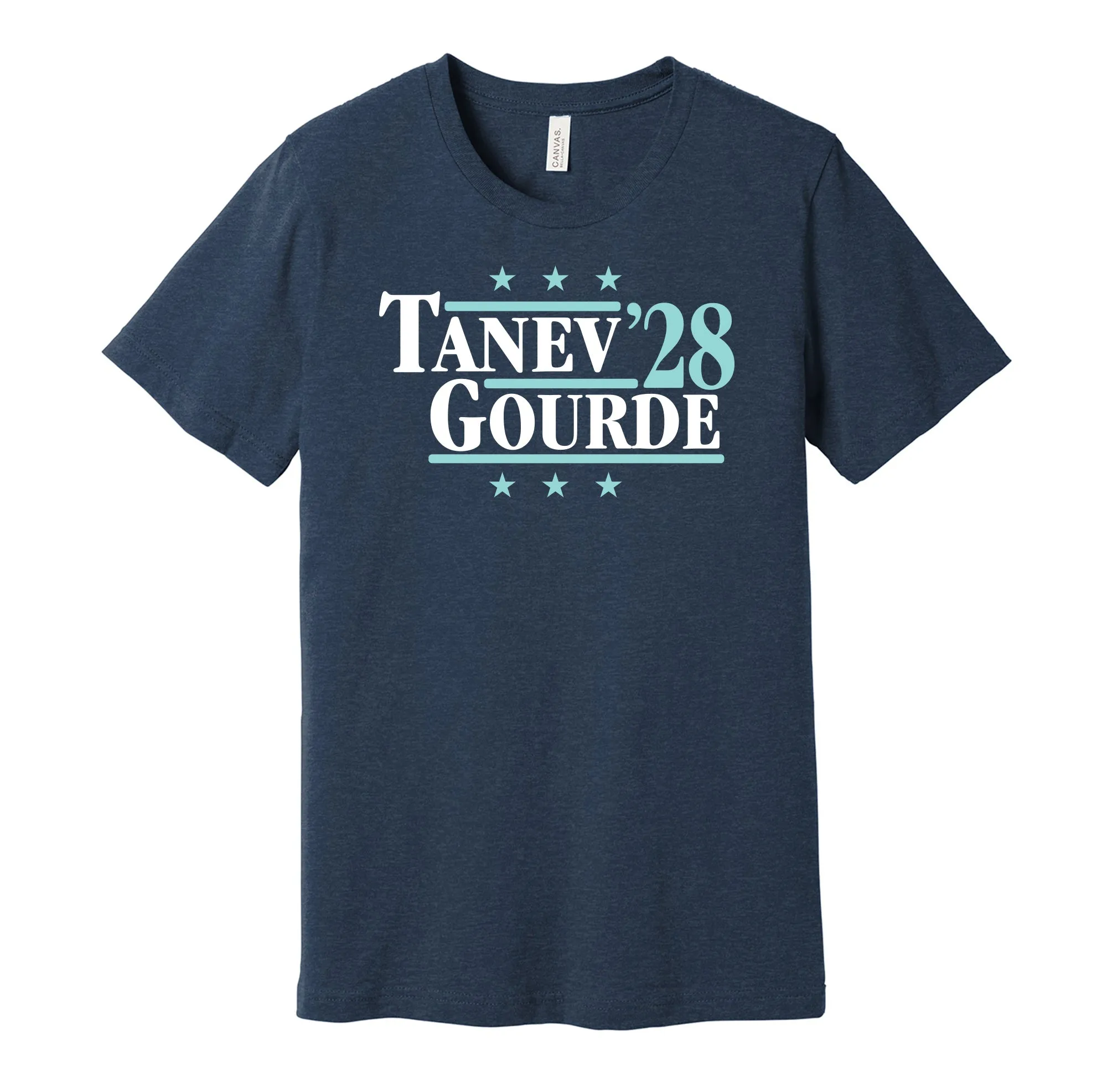 Tanev & Gourde '28 - Seattle Hockey Political Campaign Parody T-Shirt - Hyper Than Hype Shirts