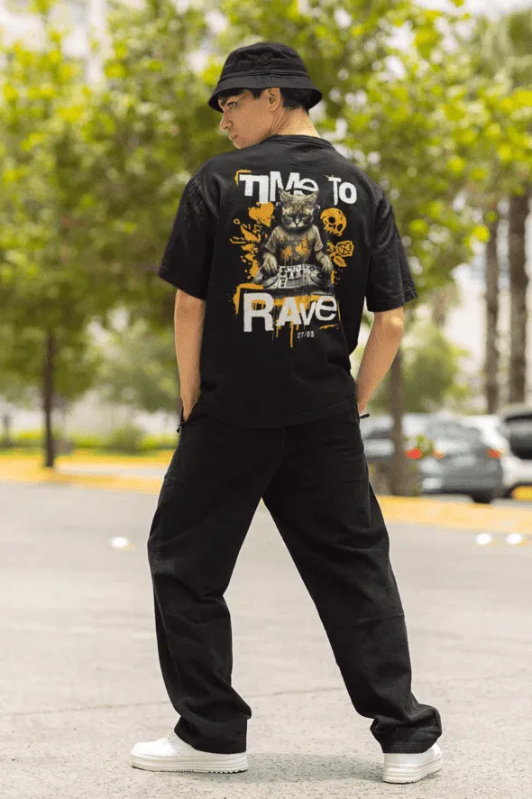 Techno T-Shirt | Time to Rave Cat
