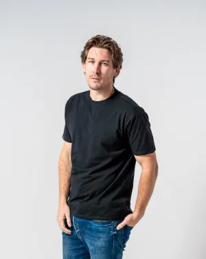 The Base - Classic fit T-shirt in Black with Orange accents