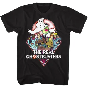 The Real Ghostbusters Real GB Black T-Shirt