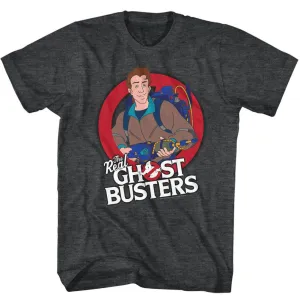 The Real Ghostbusters Venkman Black Heather T-Shirt