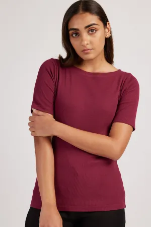 The Rib Boat Neck | Short Sleeve