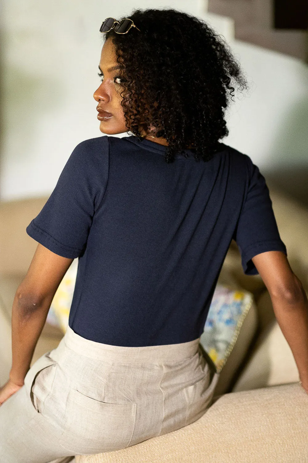 The Rib Boat Neck | Short Sleeve