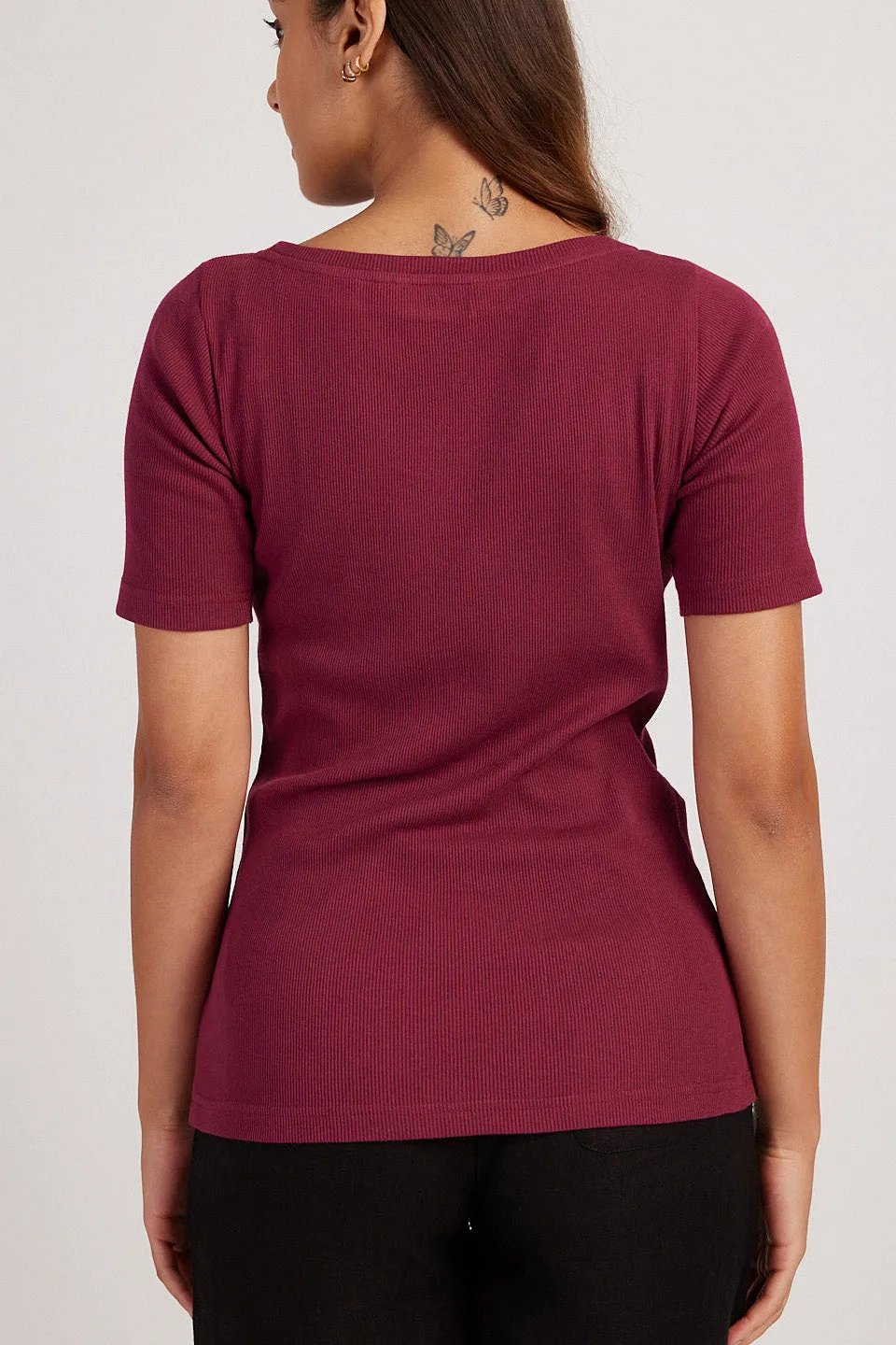 The Rib Boat Neck | Short Sleeve