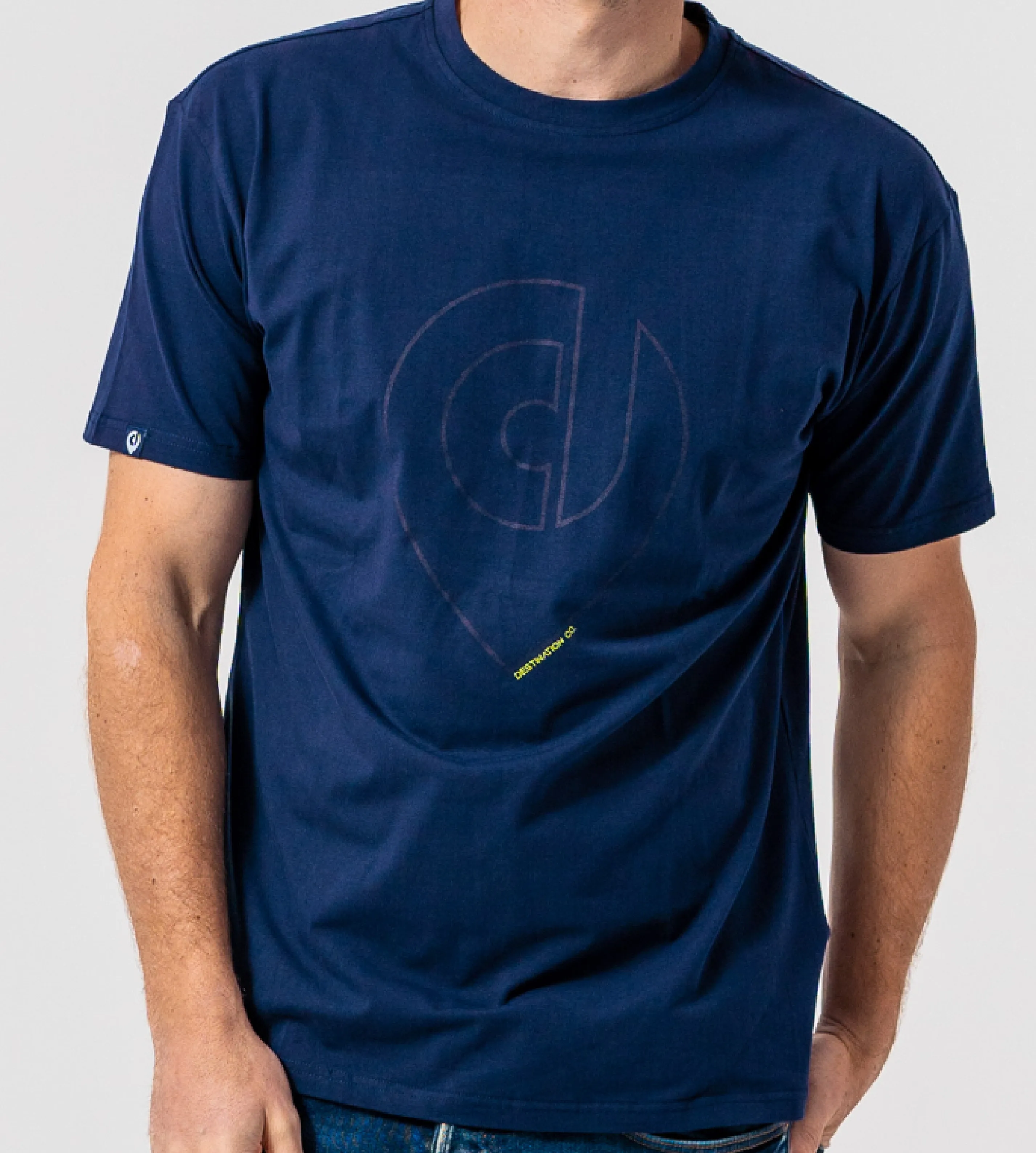 The Shadow - Classic fit T-shirt in Navy with Neon Green accents