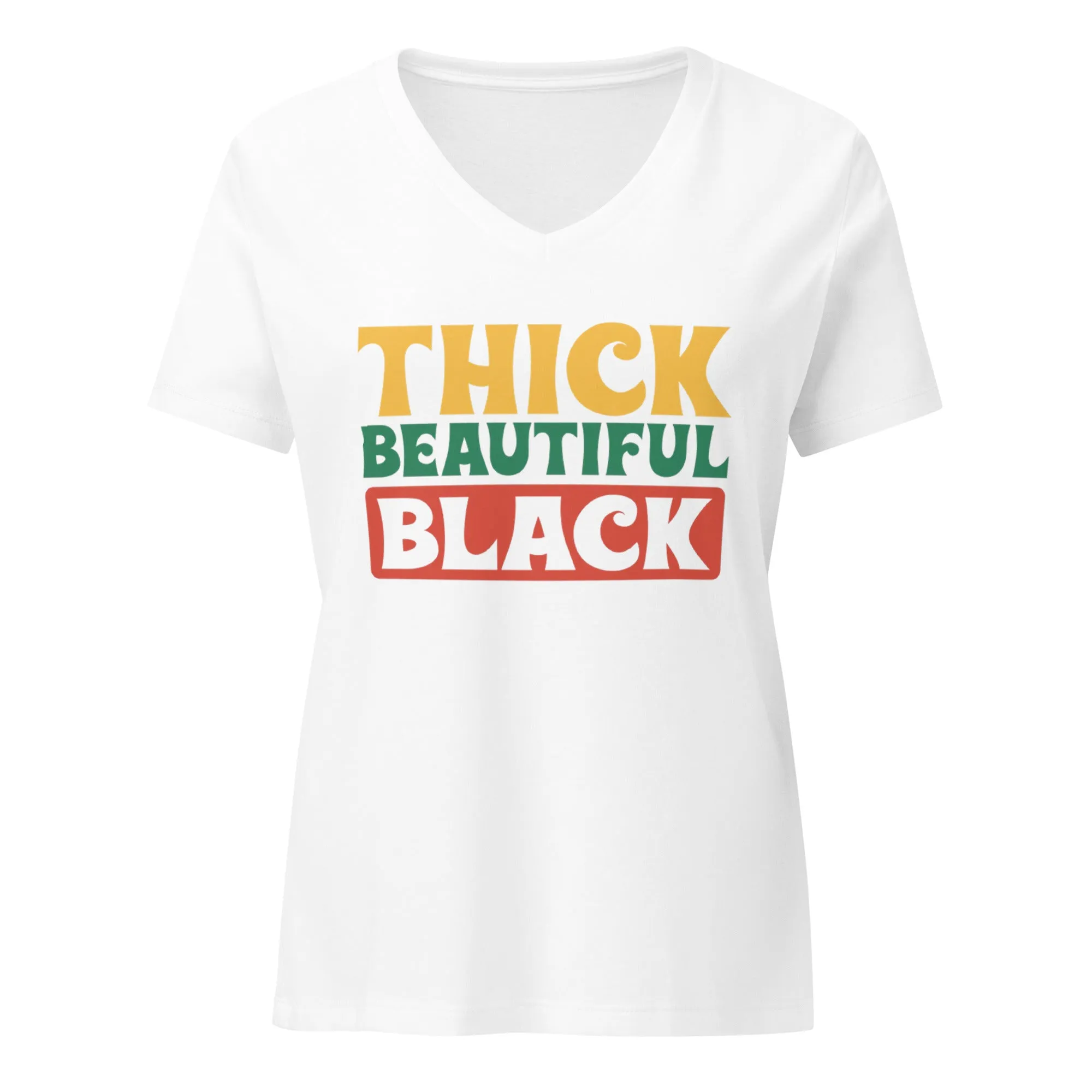 Thick Beautiful Black Women’s Relaxed V-Neck T-Shirt