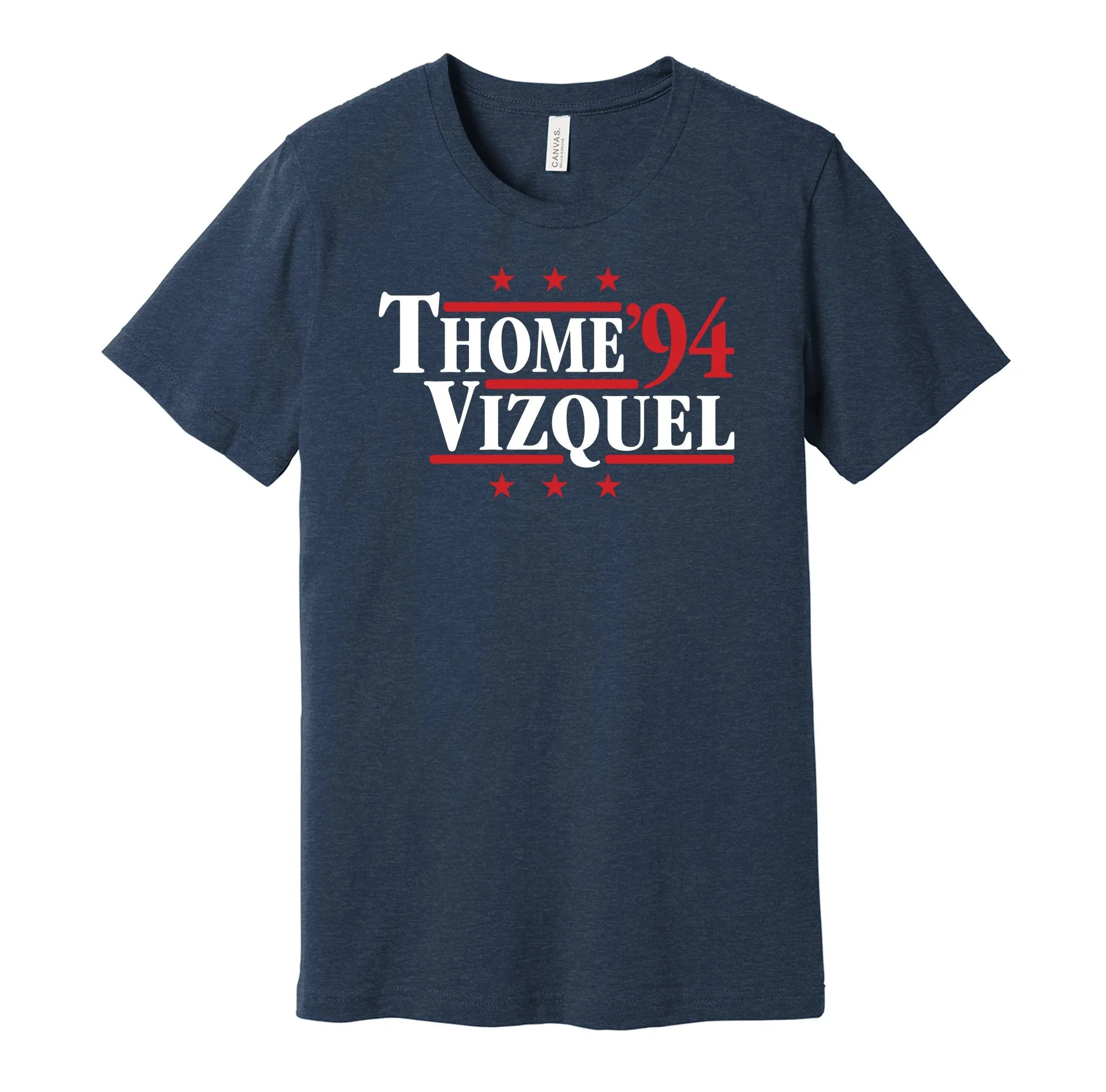 Thome & Vizquel '94 - Cleveland Baseball Legends Political Campaign Parody T-Shirt - Hyper Than Hype Shirts