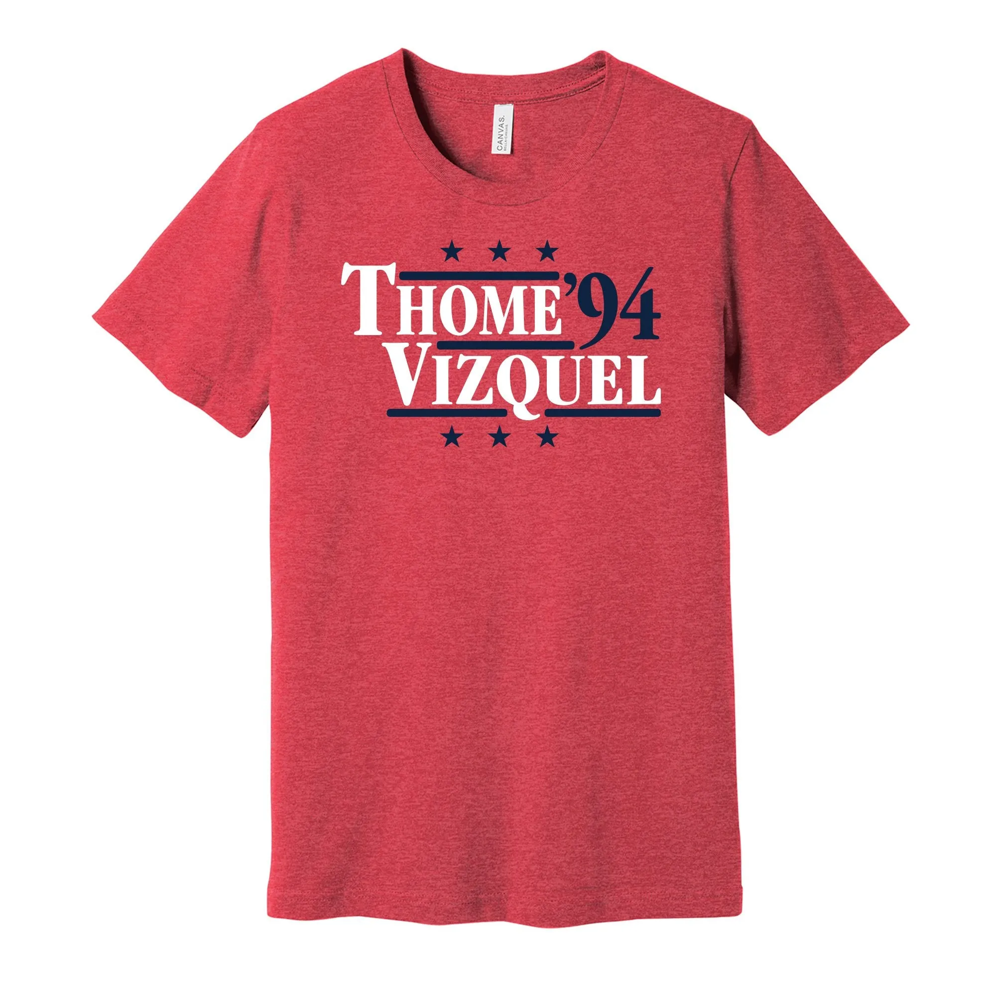 Thome & Vizquel '94 - Cleveland Baseball Legends Political Campaign Parody T-Shirt - Hyper Than Hype Shirts