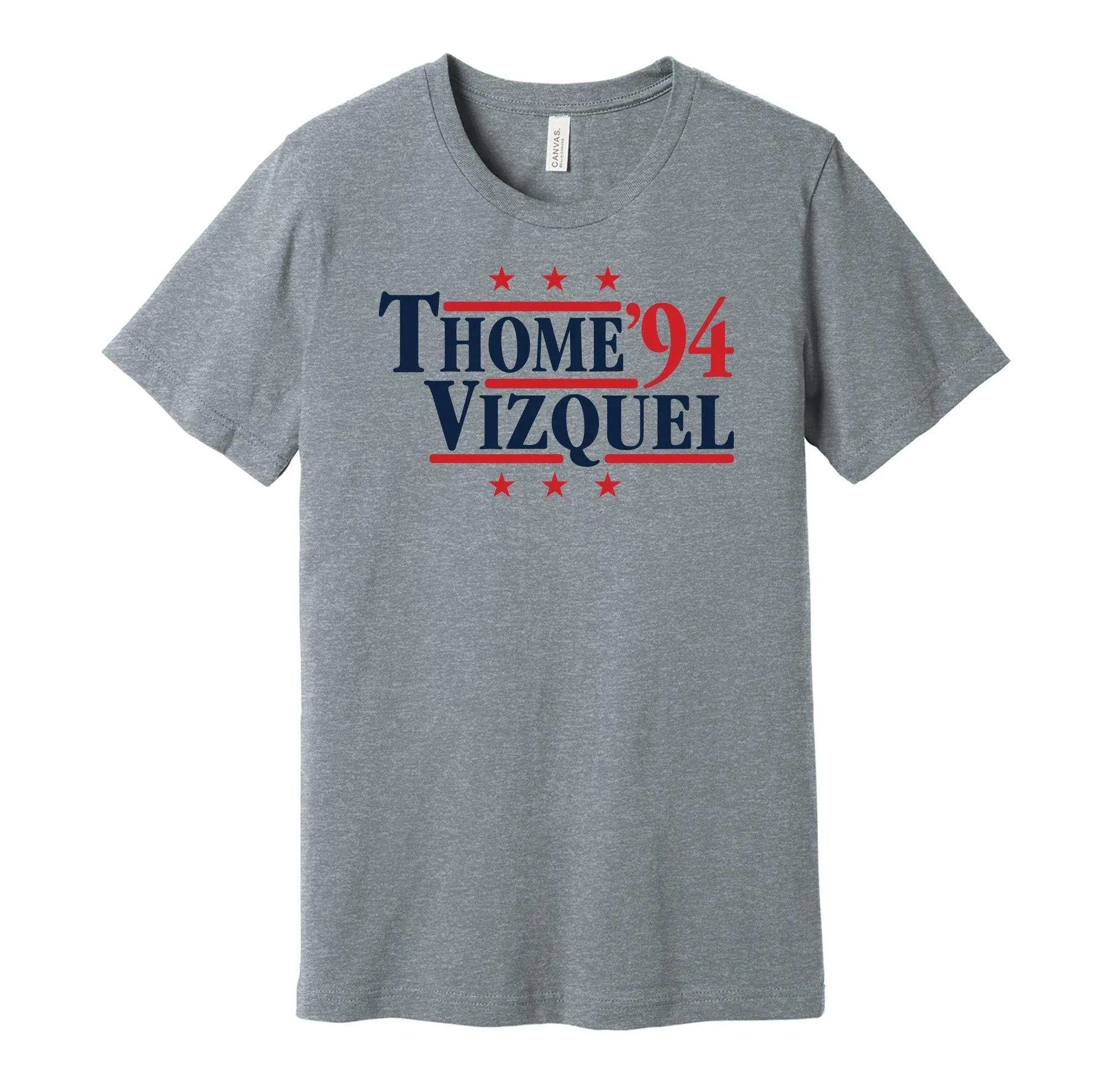Thome & Vizquel '94 - Cleveland Baseball Legends Political Campaign Parody T-Shirt - Hyper Than Hype Shirts