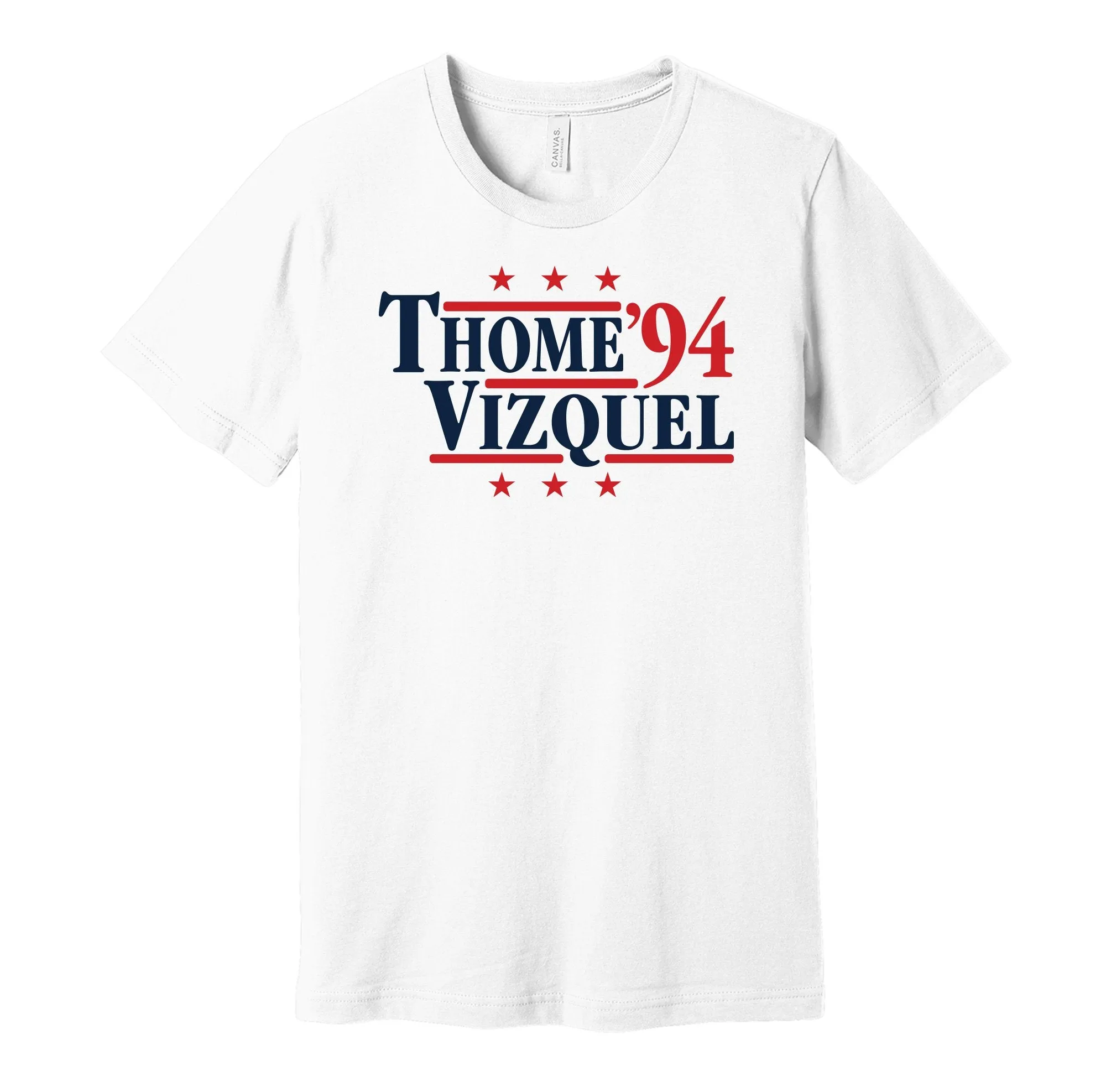 Thome & Vizquel '94 - Cleveland Baseball Legends Political Campaign Parody T-Shirt - Hyper Than Hype Shirts