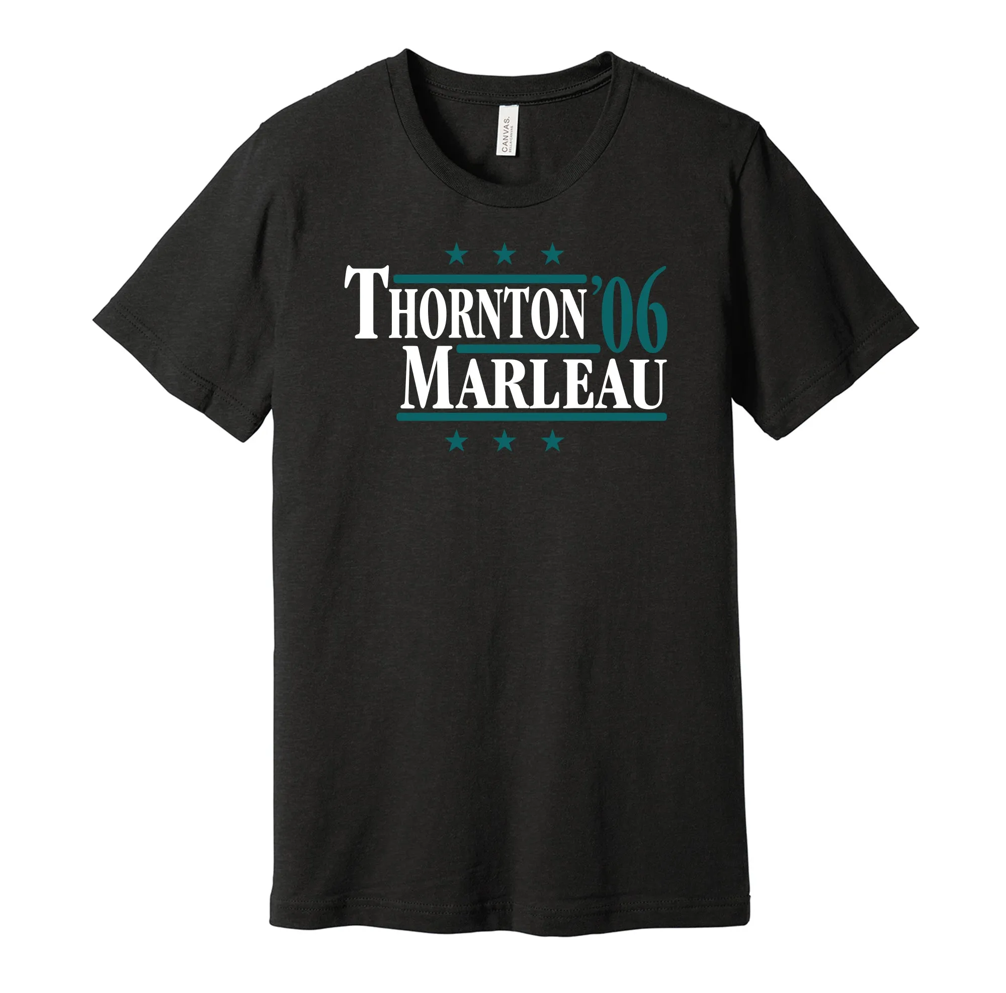 Thornton & Marleau '06 - San Jose Hockey Legends Political Campaign Parody T-Shirt - Hyper Than Hype Shirts