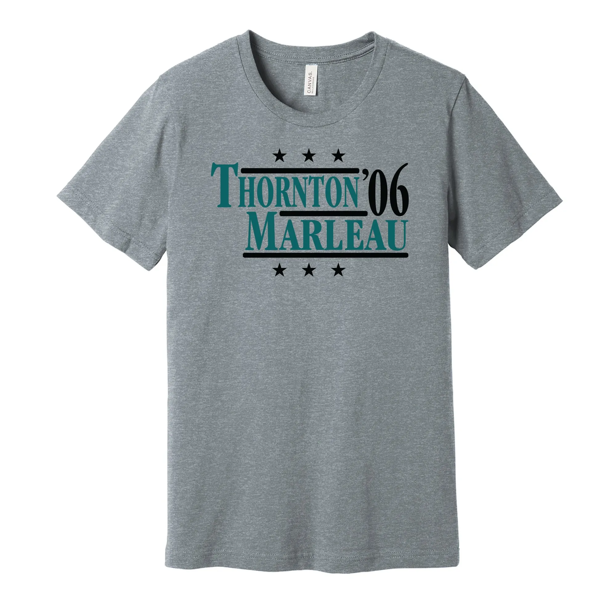 Thornton & Marleau '06 - San Jose Hockey Legends Political Campaign Parody T-Shirt - Hyper Than Hype Shirts