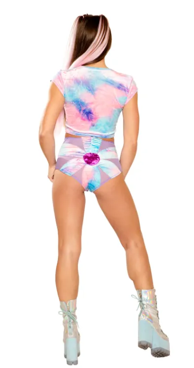 Tie Dye Daisy Shorts - FF156