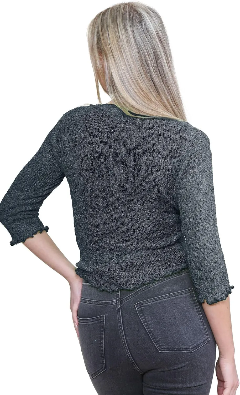 Tie Up Knitted Cropped Bolero Shrug