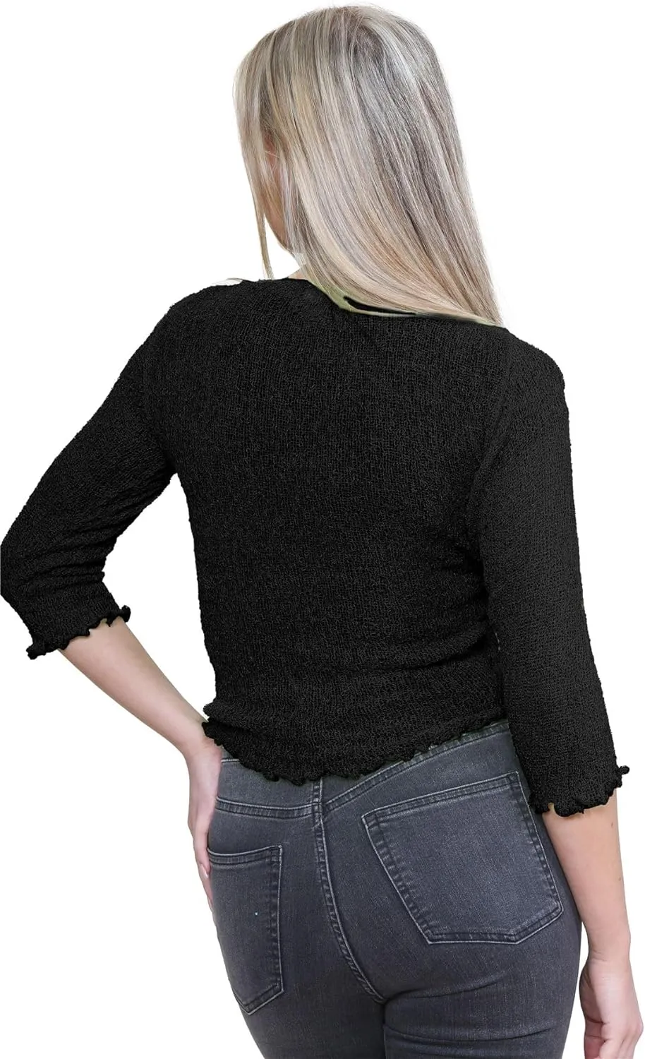 Tie Up Knitted Cropped Bolero Shrug