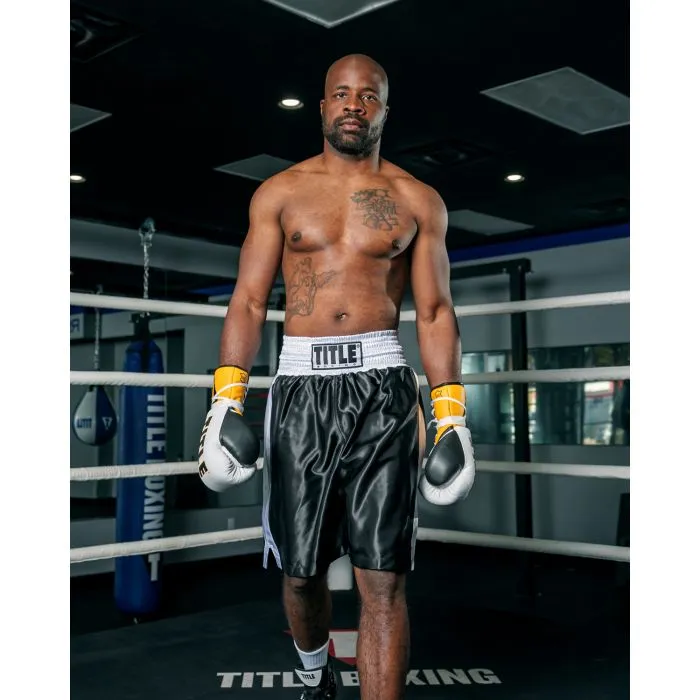 Title Boxing Classic Edge 2.0 Satin Boxing Shorts Trunks Black