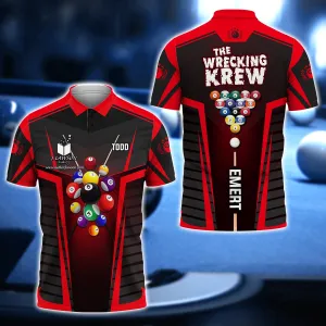 Todd Emert, The Wrecking Krew Team In Red Billard Balls 3D Shirt - QB95
