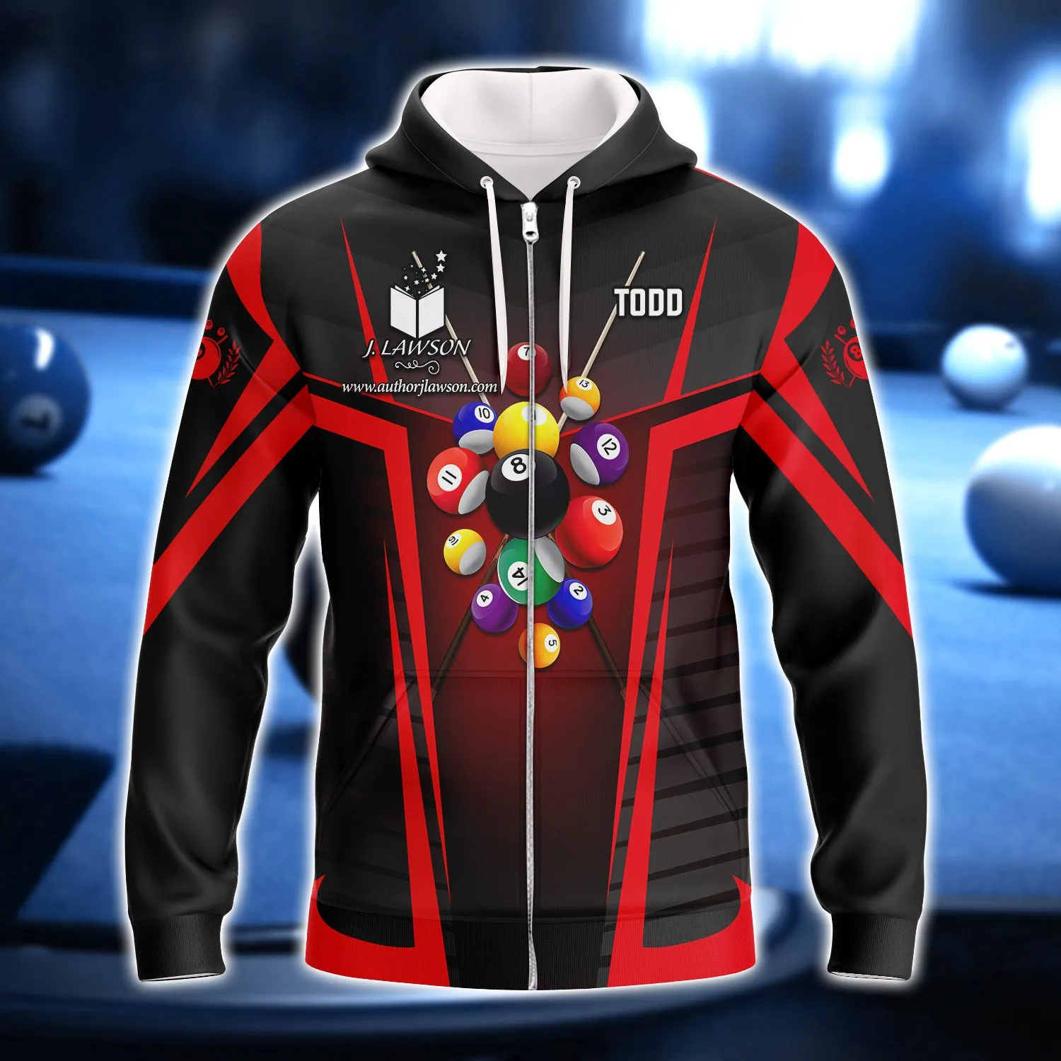 Todd Emert, The Wrecking Krew Team In Red Billard Balls 3D Shirt - QB95