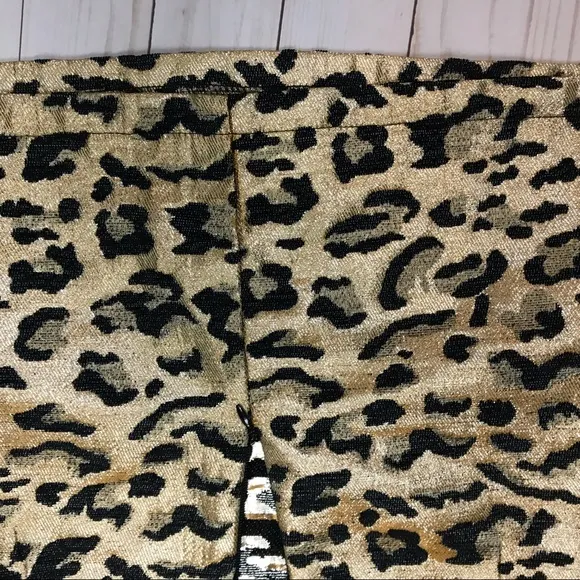 Topshop metallic leopard print mini skirt