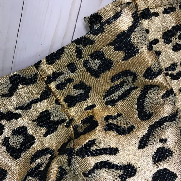 Topshop metallic leopard print mini skirt