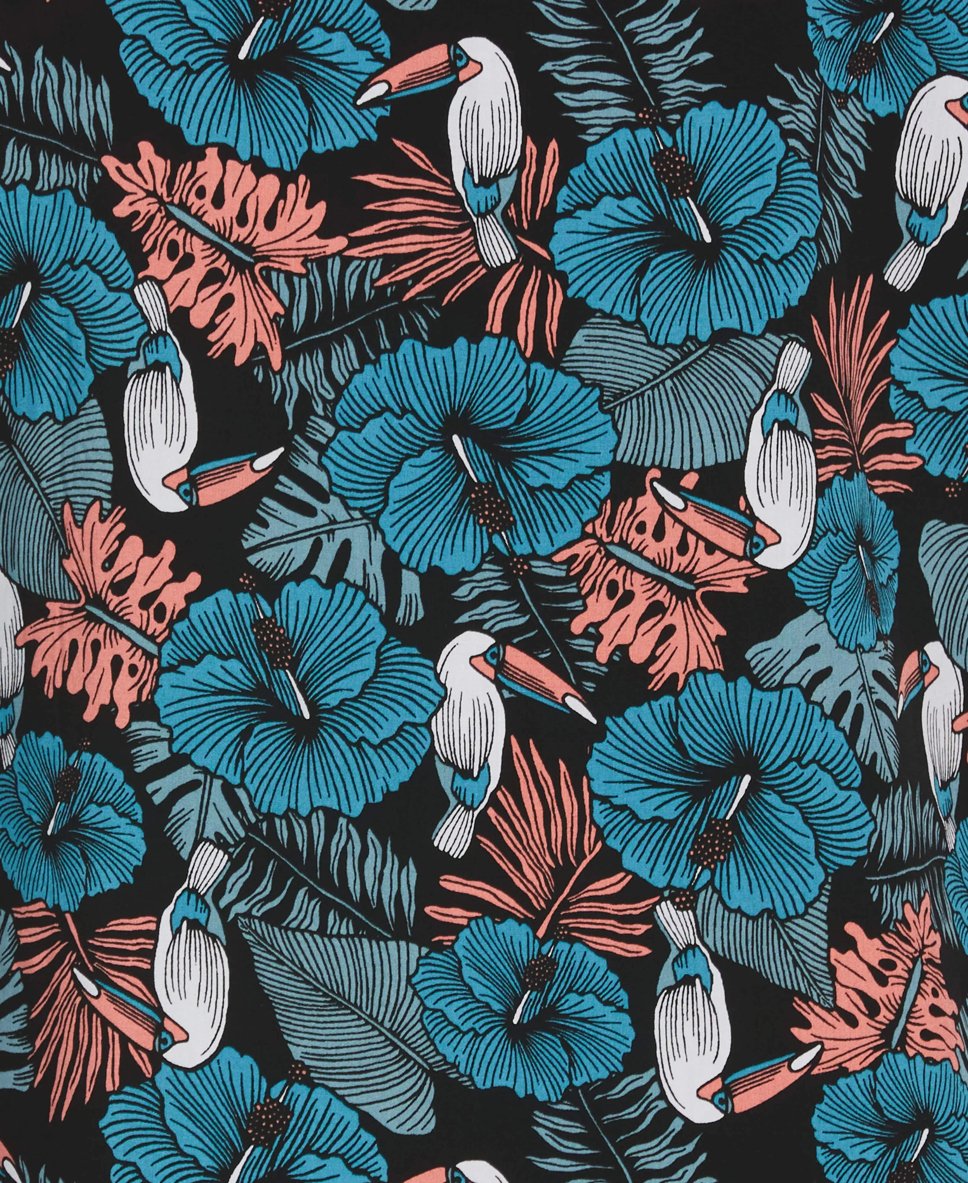 Toucan Hibiscus Print Shirt