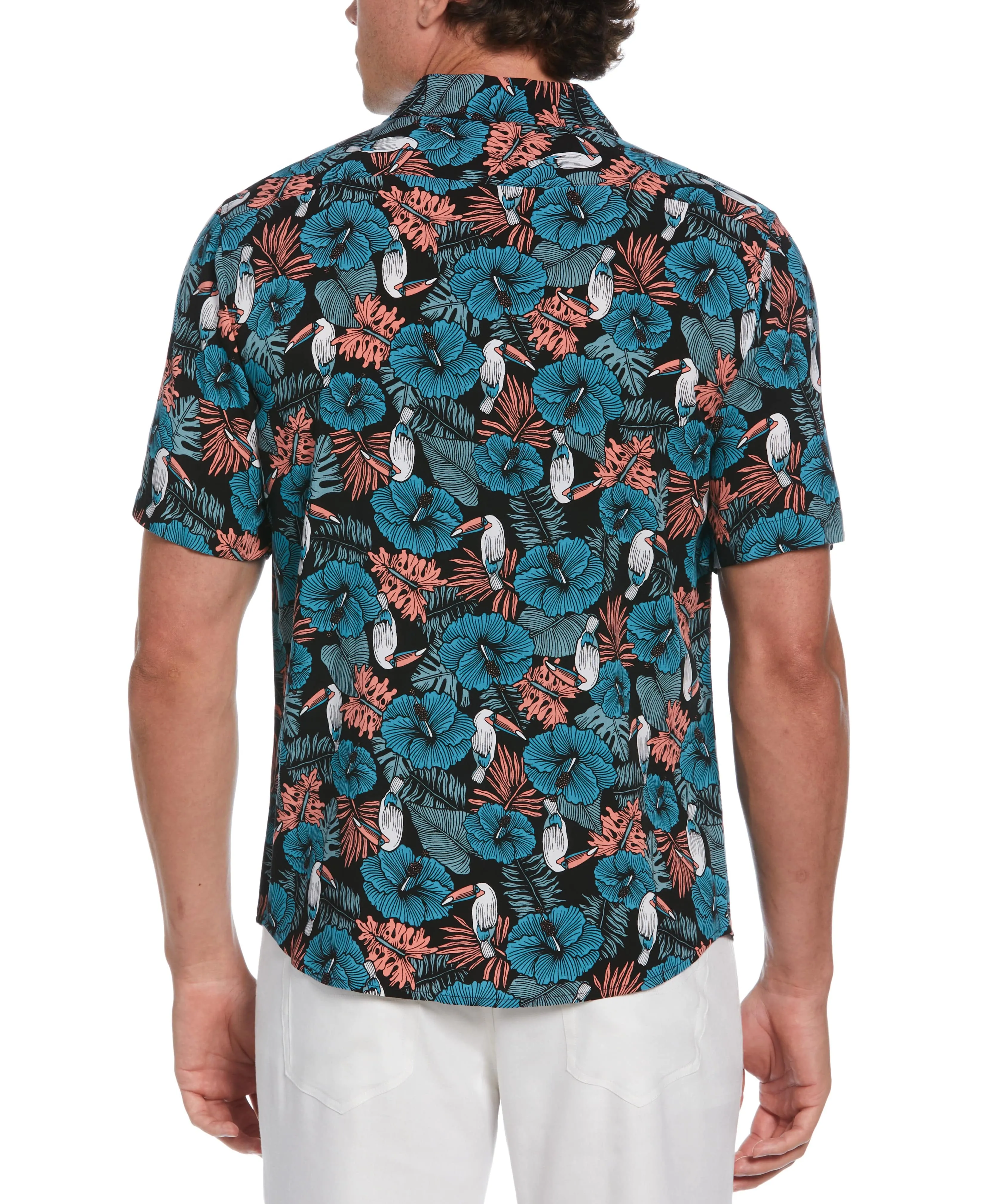 Toucan Hibiscus Print Shirt