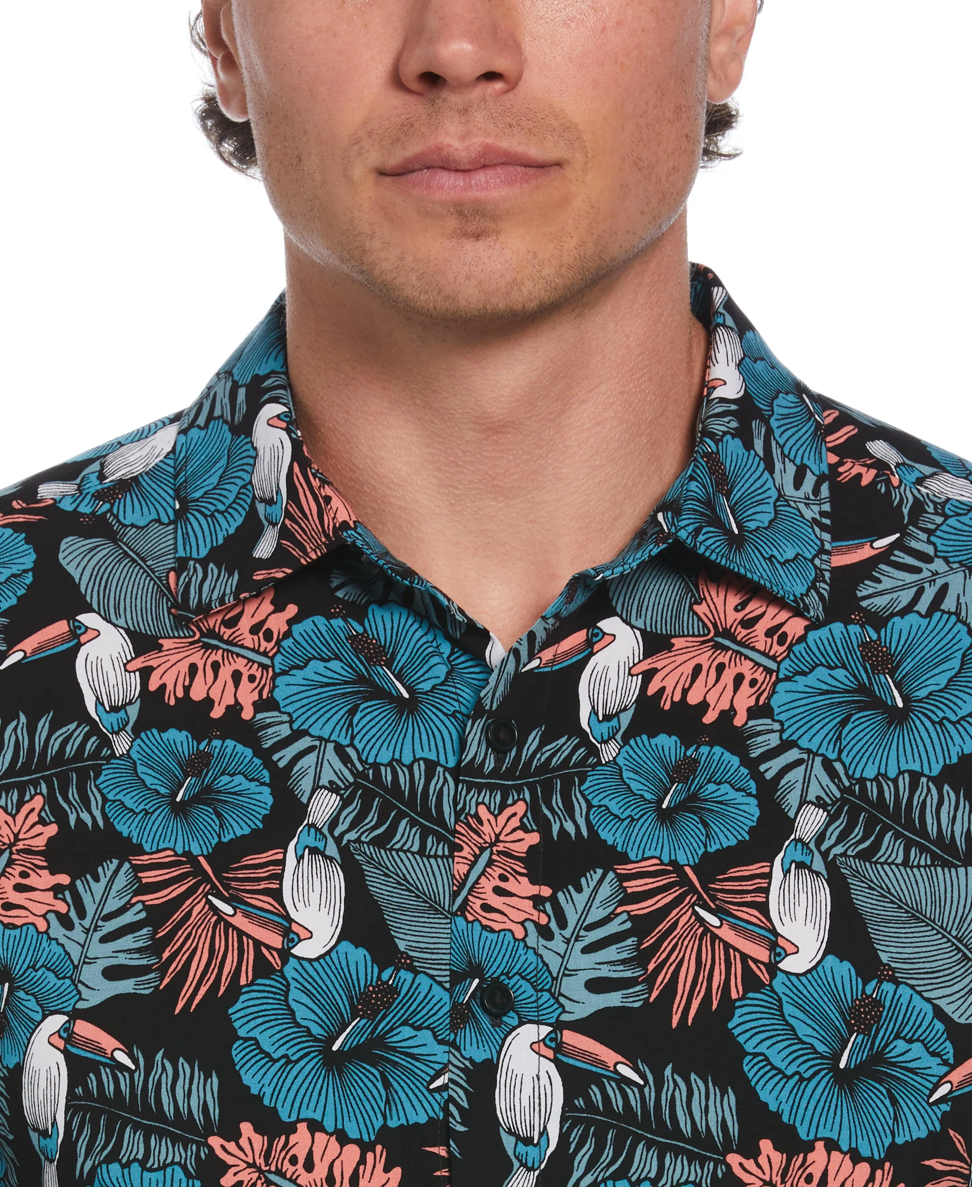 Toucan Hibiscus Print Shirt