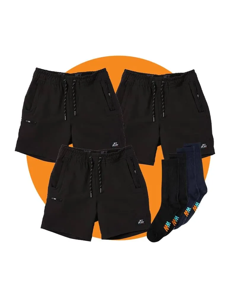 Tradies Jet-Lite Hybrid Shorts Value - Black