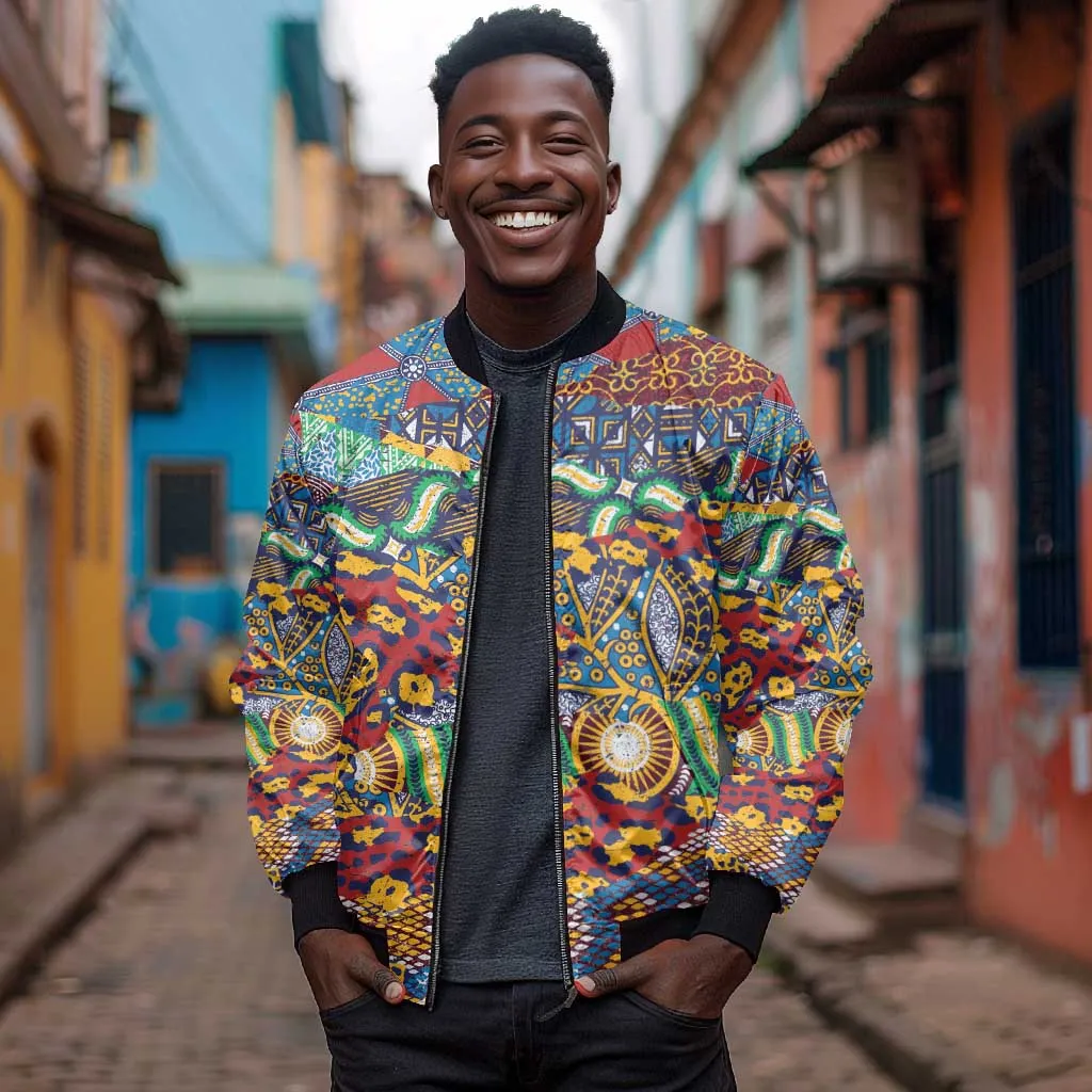 Traditional African Animal Skins Pattern Bomber Jacket LT9