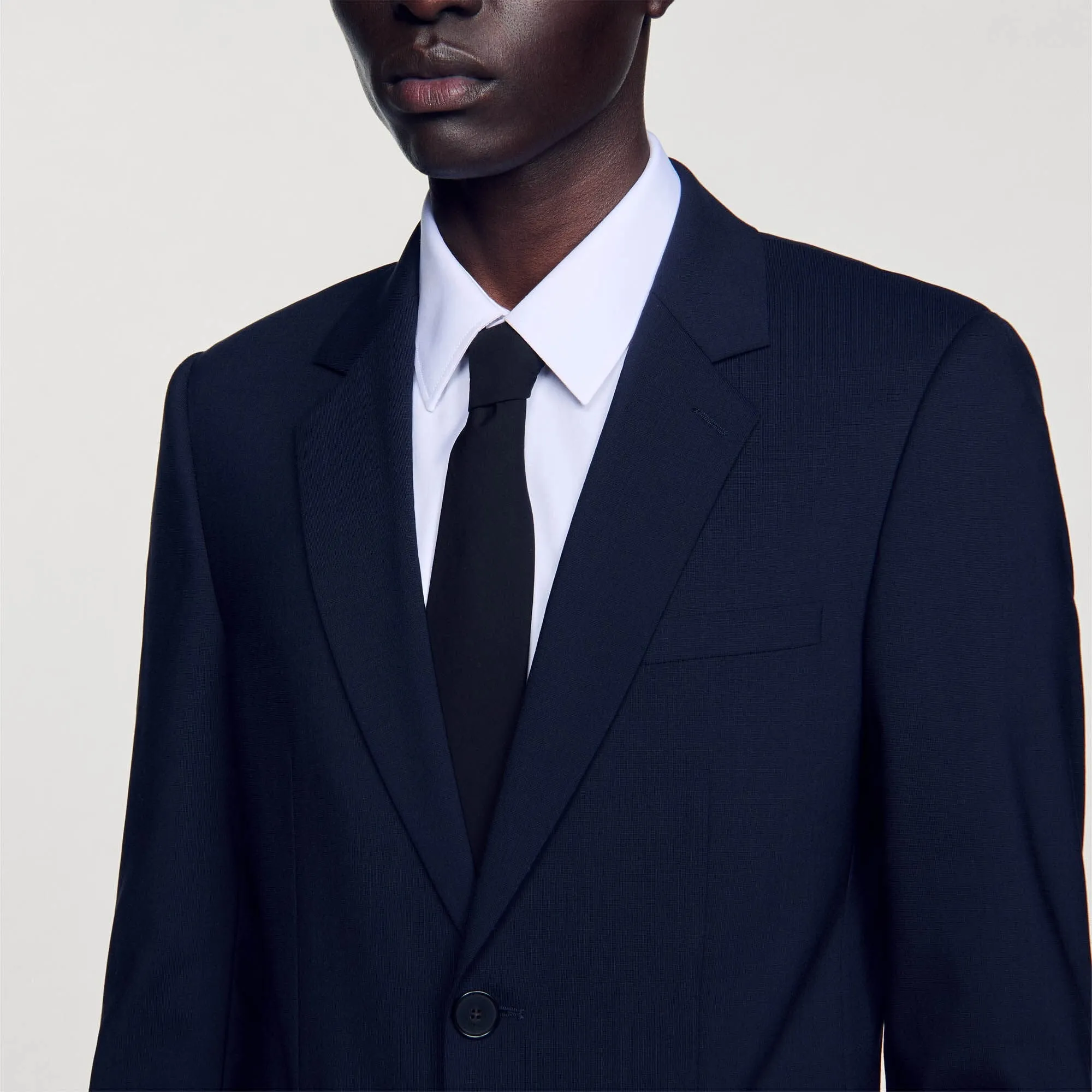 Travel Classic Wool Suit Jacket Navy Blue